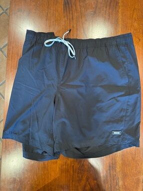 Duluth Trading Co Black Men's Swim Trunks with White Drawstring